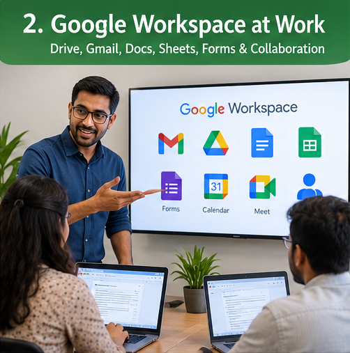 Google Workspace at Work: Drive, Gmail, Docs, Sheets, Forms & Governance